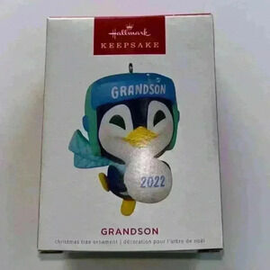 Hallmark Keepsake Grandson 2022 Penguin Ornament NWB